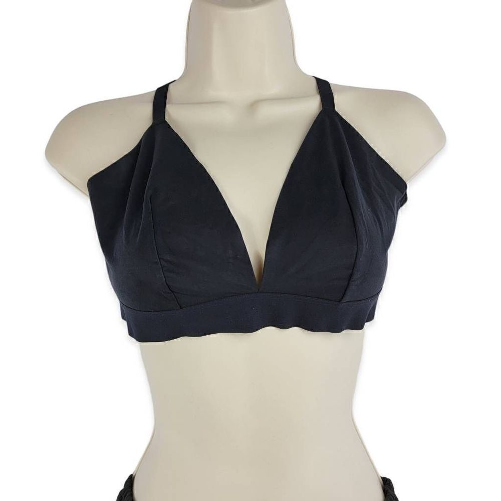 Auden Black Unlined Triangle Bralette Large NWT